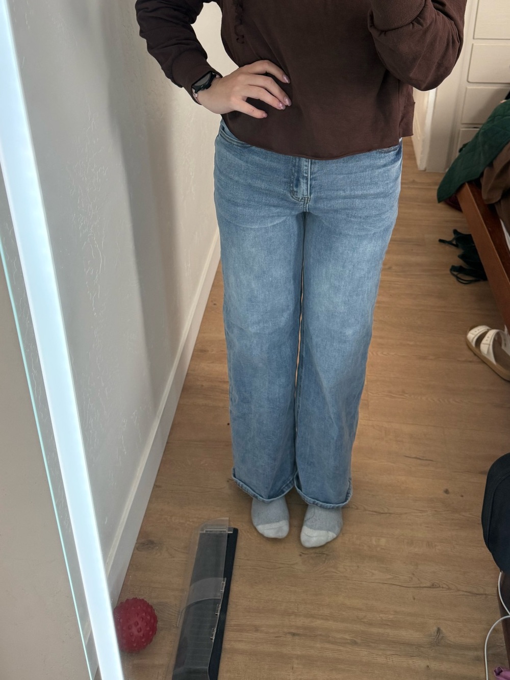Fashion Nova Light Blue Wide-Leg Jeans